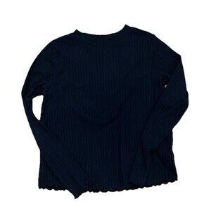 Cat And Jack Girls Ribbed Long Sleeve Shirt Black XL